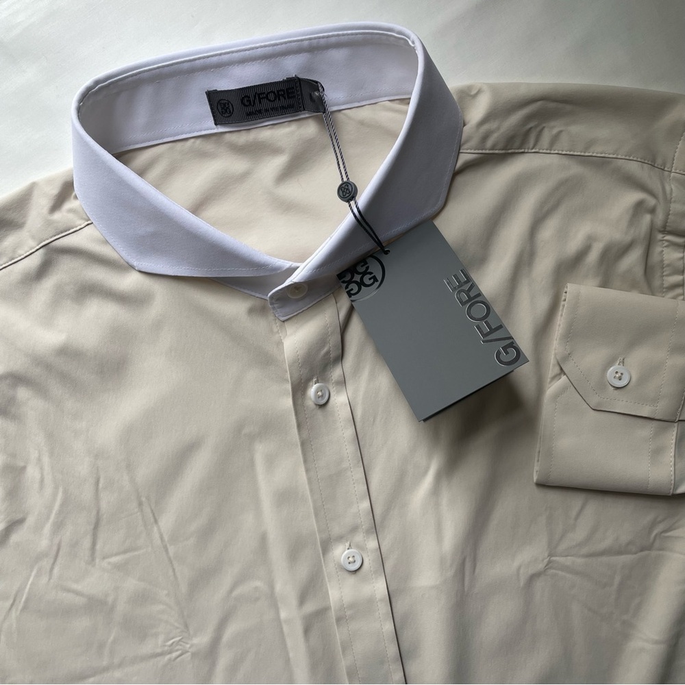 NWT G/FORE Long Modern Spread Collar Shirt Large